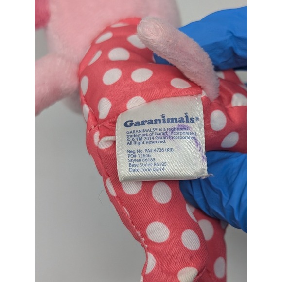Garanimals Baby Plush Rattle Pink Elephant Polka Dot 2014 Small Prestige Toy VTG - Picture 4 of 6